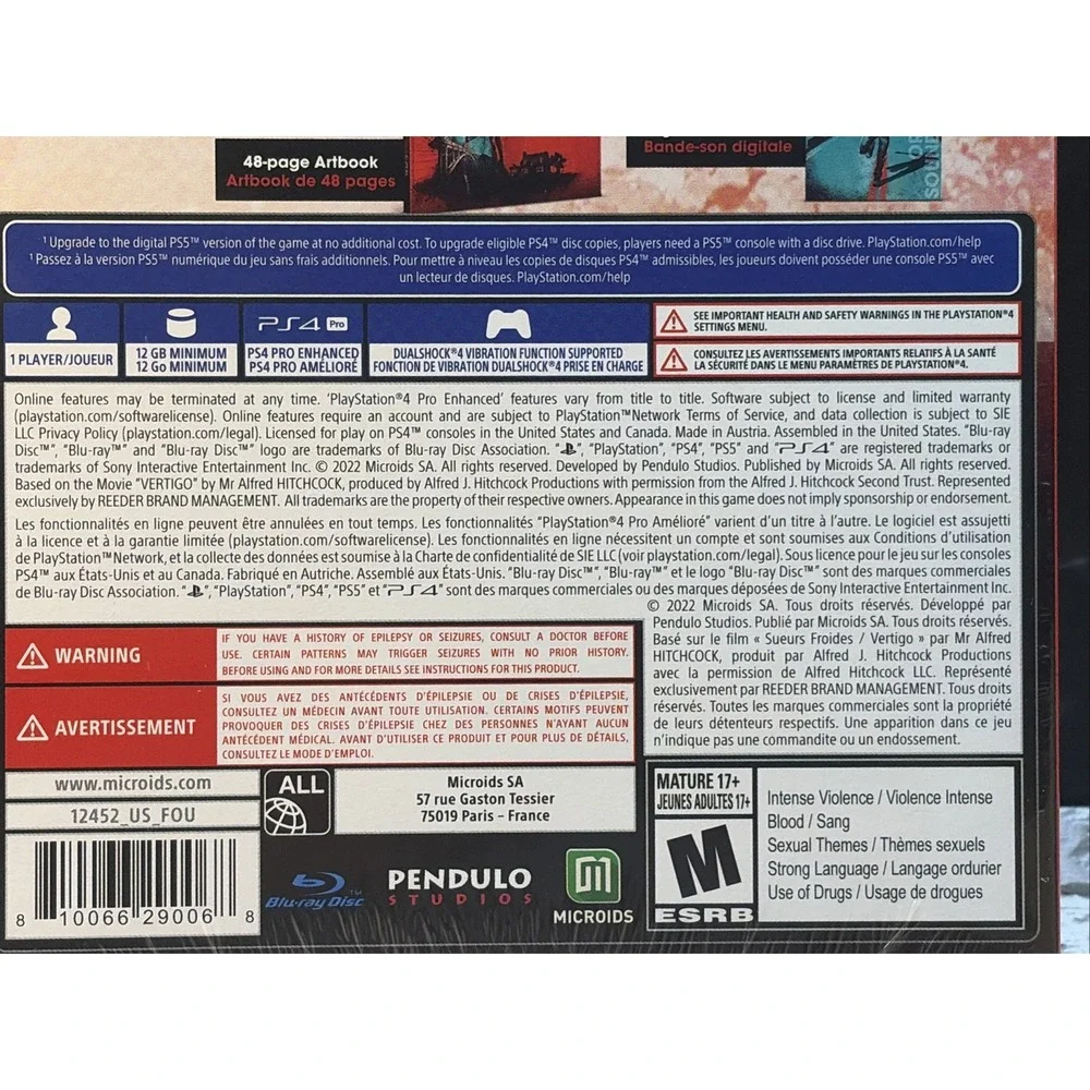 Alfred Hitchcock - Vertigo - Limited Edition - Sony PlayStation 4